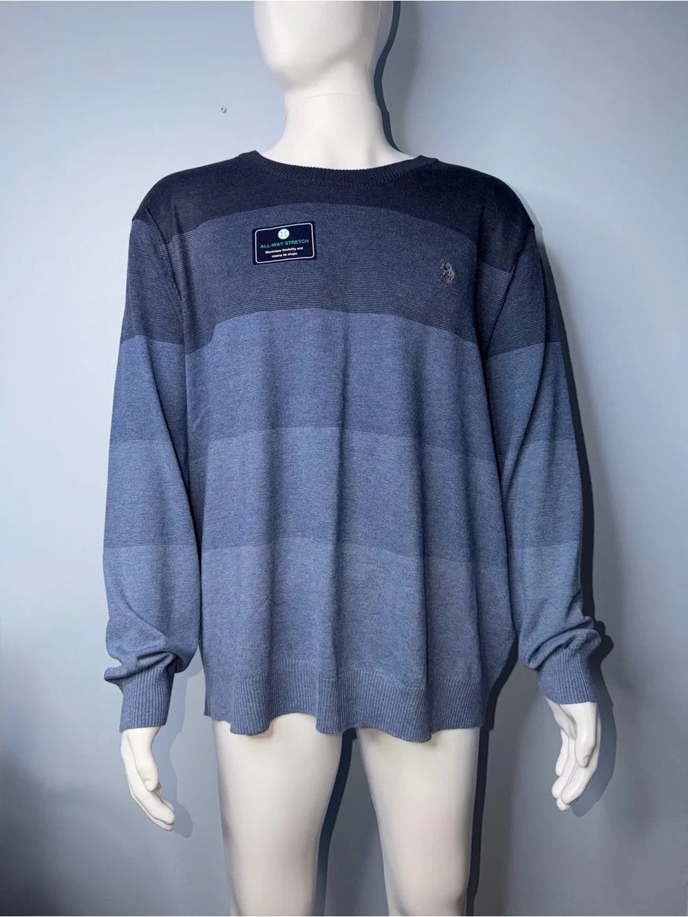 U.S. Polo Assn. Men’s Blue Gradient Crewneck Sweater